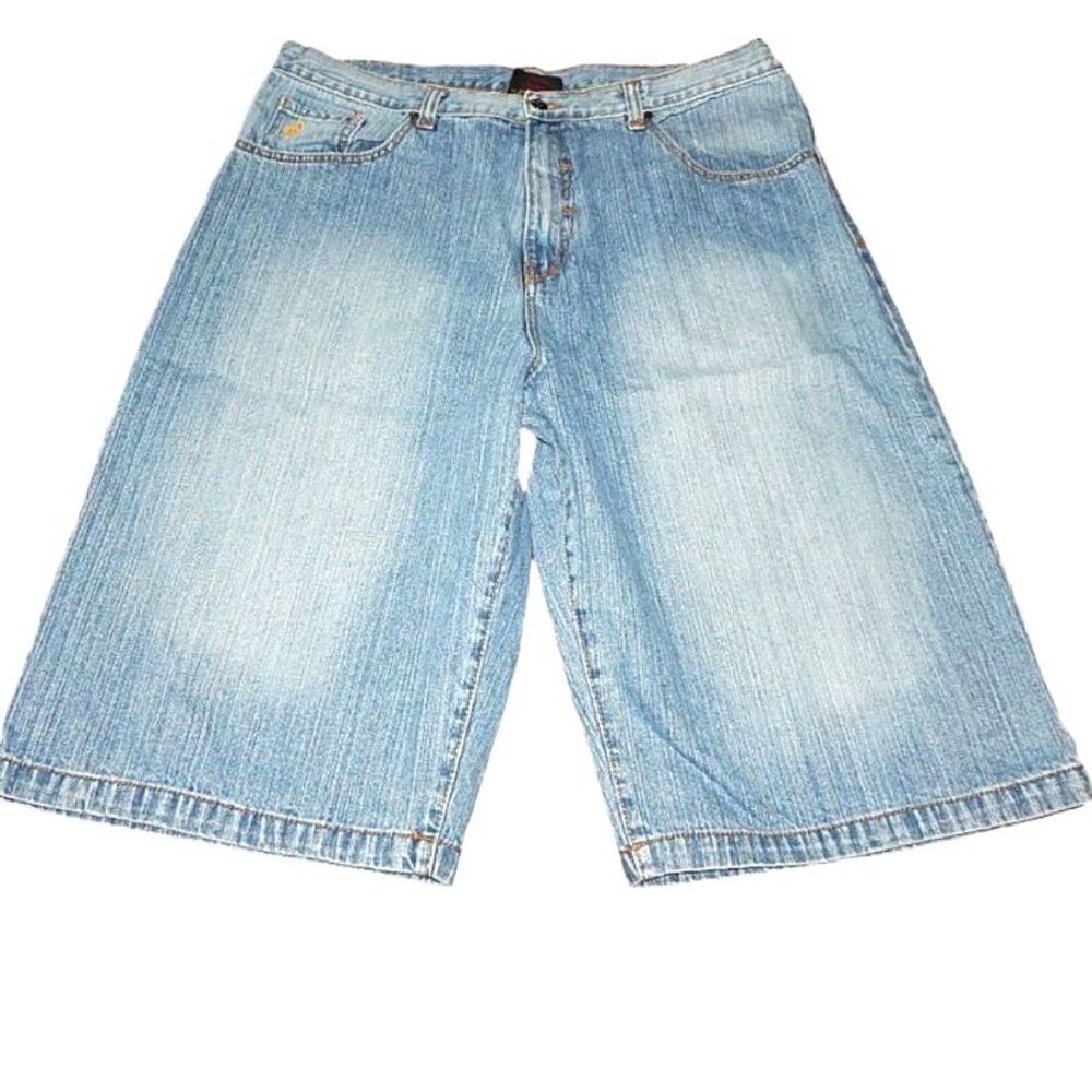 Rocawear men's 38 waist vintage embroidered pocket denim jean shorts
